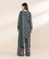 Unstitched Women's Embroidered Lawn Green 3 Piece Suit